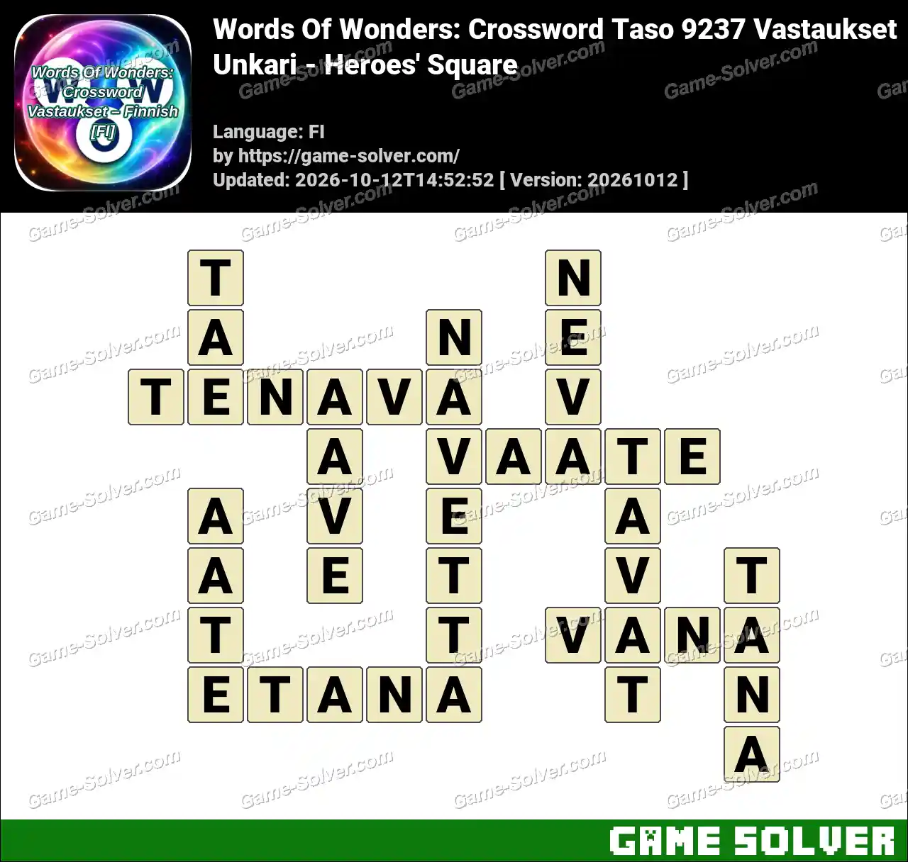 Words Of Wonders: Crossword Taso 9237 Vastaukset – Unkari – Heroes’ Square